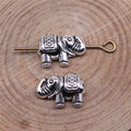 Decorated Elephant Small Hole Metal Bead in Two Finishes view 4