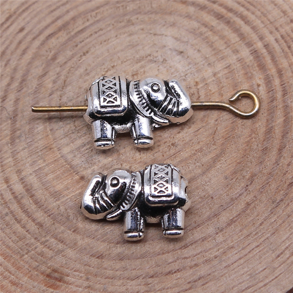 12x9mm 1g Multicolor Zinc Alloy Elephant Loose Metal Beads for Bracelet Necklace DIY Jewelry
