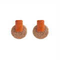 Five Woven Round and Semicircle Statement Earrings view 5