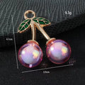 Cherry Charm Pendant Enamel Leaf Resin Beads Two Colors view 3