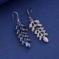 Silver Tone Wheat Tassel Crystal Four Designs Metal Dangle Earrings view 4