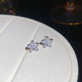 Crystal Butterfly Cuff Leaf Set Flower Studs Open Ring view 8
