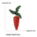 Sparkling Jeweled Crystal Carrot Brooch in Red and Purple view 6