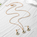 Black Gold Enamel Heart Mountain Necklace Sets 6 Styles view 4