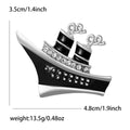 Enamel Steamship Brooch with Crystal Trim in Two Colors view 6