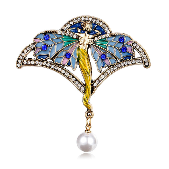 Flower Enamel Metal Brooch Pin 6.2 x 6.1 cm for Jackets and Lapels