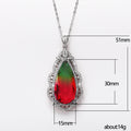 Silver Tone Gradient Crystal Teardrop Pendant Necklace view 5