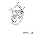 Crescent Moon Marquise White Stone Ring Gold White Metal view 4