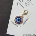 Rhinestone Blue Evil Eye Keychain Gold Lobster Clasp view 2