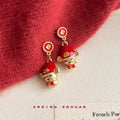 Festive Red Snake Carp Fu Fortune Charm Earrings Nine Styles view 11
