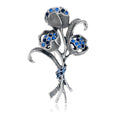 Rose Crystal Two Designs Metal Brooch Pin 4.4 x 6.4 cm view 1