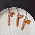 Mini Baguette Croissant Waffle Bread Phone Charms 3 Styles view 1
