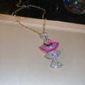 Fan Crystal Necklace Or Earrings In Purple Pink Or Green view 7