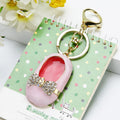 Jeweled Bow Shoe Keychains with Plain and Braided Strap Options view 8