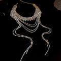 Silver Rhinestone Tassel Choker Necklaces Three Styles view 8