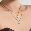 Gold and Silver Tone Shell Pearl Drop Necklace Styles view 4
