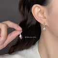 Silver Asymmetric Starfish Shell Conch Dangle Stud Earrings view 2