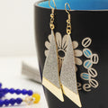 Forty-Two Gold Silver and Black Geometric Dangle Earrings view 3