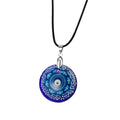 Black Cord Round Printed Glass Evil Eye Pendant Necklaces view 5
