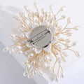 White Pearl Beaded Burst Brooch With Radiating Sprays view 4