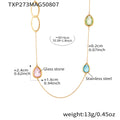 Teardrop Glass Stone Long Necklace in Ten Color and Metal Styles view 6