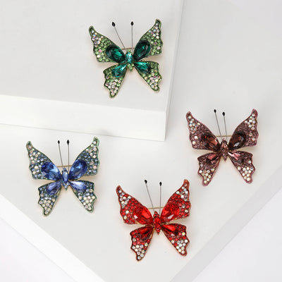 Crystal Butterfly Brooch front view
