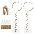 White Rectangular Wood Keychain Vertical Arabic Script view 1