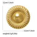 Round Fluted Brooch With Pearl Center In Silver And Gold Tones view 5