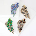 Crystal Leaf Wheat Ear Brooch Pin Gold Tone 4 Colors view 1