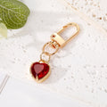 Gold Tone Faceted Crystal Heart Clip Keychains in Eight Colors view 10