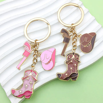 Western Cowboy Charm Keychains in 26 Pictured Variations for Bags and Keys