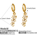 Crystal Leaf Cluster Hoop Earrings in Gold and Silver Tone view 7