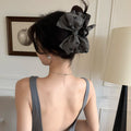 Gray Bow Print Fabric Oversized Hair Claw Clip 3 Styles view 4