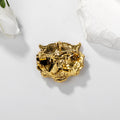 Black Gold Tone Tiger Two Designs Metal Brooch Pin view 3