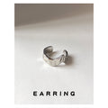 Silver Tone Open Adjustable Wavy Liquid Metal Band Ring view 3