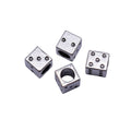 Antique Silver Dice Shaped Large Hole Jewelry Bead view 4