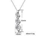 Twisted Spiral Three-Stone Pendant Necklace Three Tones view 5