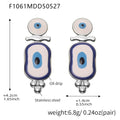 Blue White Enamel Evil Eye Drop Earrings Gold Steel view 6