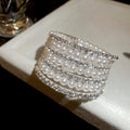 Multi Row Pearl Rhinestone Open Cuff Bracelets Four Styles view 7