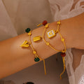 Gold Adjustable Charm Bracelets Heart Bar Butterfly view 3