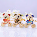 Jeweled Bicycle Bear Keychains in Blue Red Black and Assorted Colors view 9