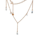 Gold Tone Y Lariat Necklace Clear Teardrop Crystal Dangles view 5