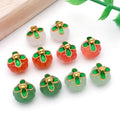 Green Four-Leaf Clover and Pumpkin Glossy Charms with 34 Listed Options view 6