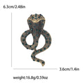 Textured Alloy Cobra Snake Rhinestone Brooch Pin Four Colors view 6
