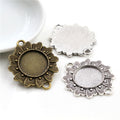 Rounded Petal Oval Pendant Bezel Settings in Two Finishes view 4