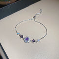 Purple Crystal Slider Bracelet Butterfly Flower Oval Styles view 8