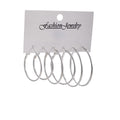 Gold and Silver Three Pair Classic Hoop Earring Sets view 5