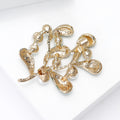 Enamel Leaf and Pearl Branch Brooch in 2 Color Styles view 4