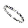 Silver Tone Blue Marquise CZ Thin Eternity Band Ring view 5
