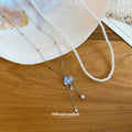Silver Tone Layered Cloud and Raindrop Pendant Necklace view 2